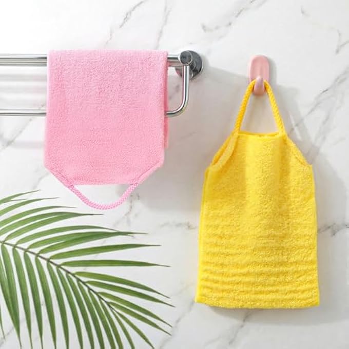 ElevateTech Exfoliating Back Scrubber with Handles, 3 Pcs Double-Sided Exfoliating Washcloth Back Scrubber for Shower Back-Exfoliator Body Scrub Towel Stretchable Back-Washer for Women Men - Image 4
